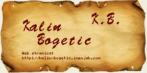 Kalin Bogetić vizit kartica